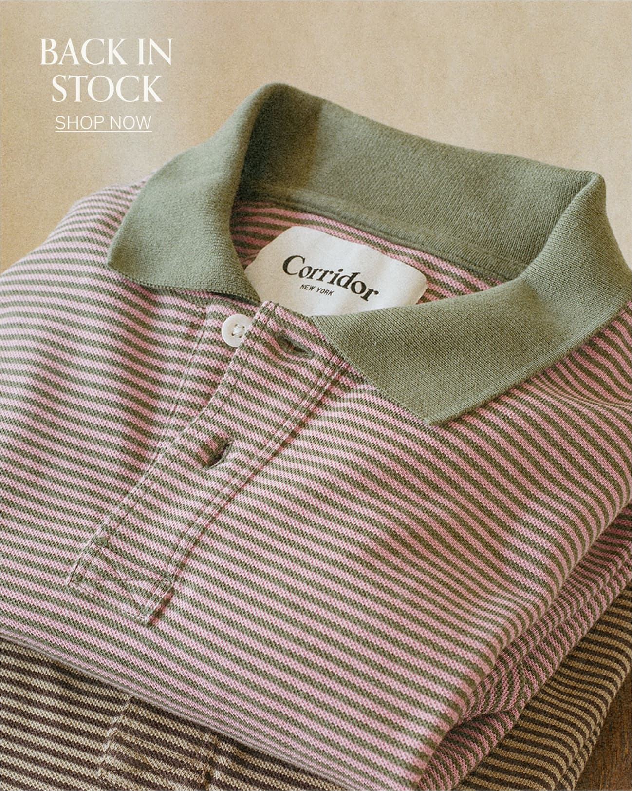 Stripe Pique Polo - Pink | [SHOP NOW]