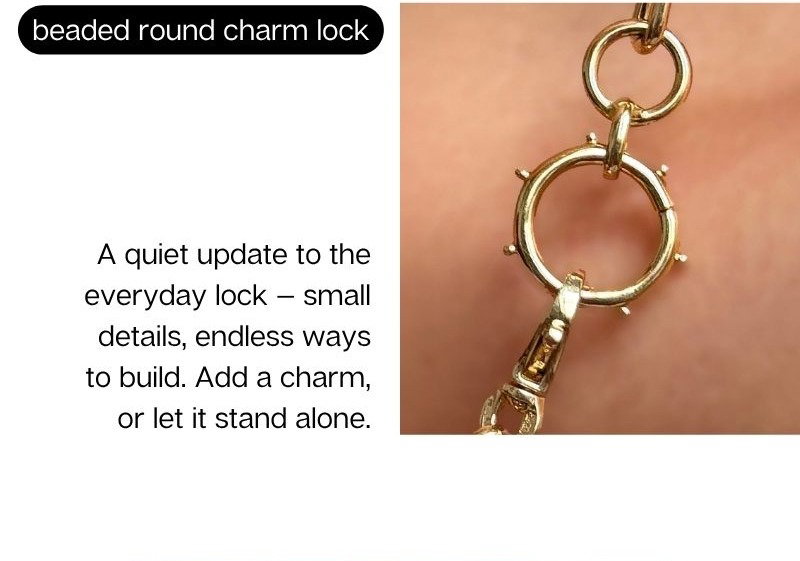 shop the beaded round charm lock