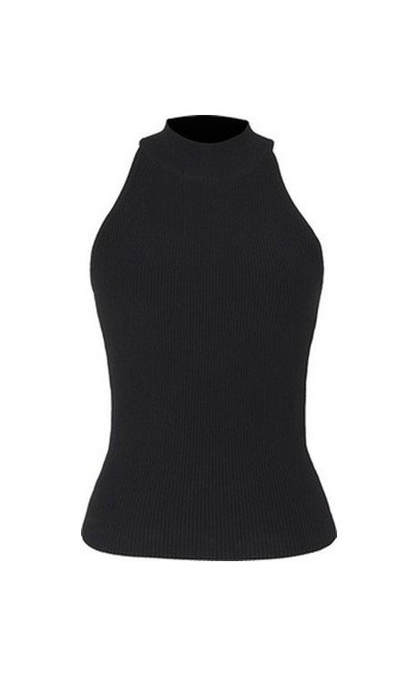 Mock Neck Top — Black