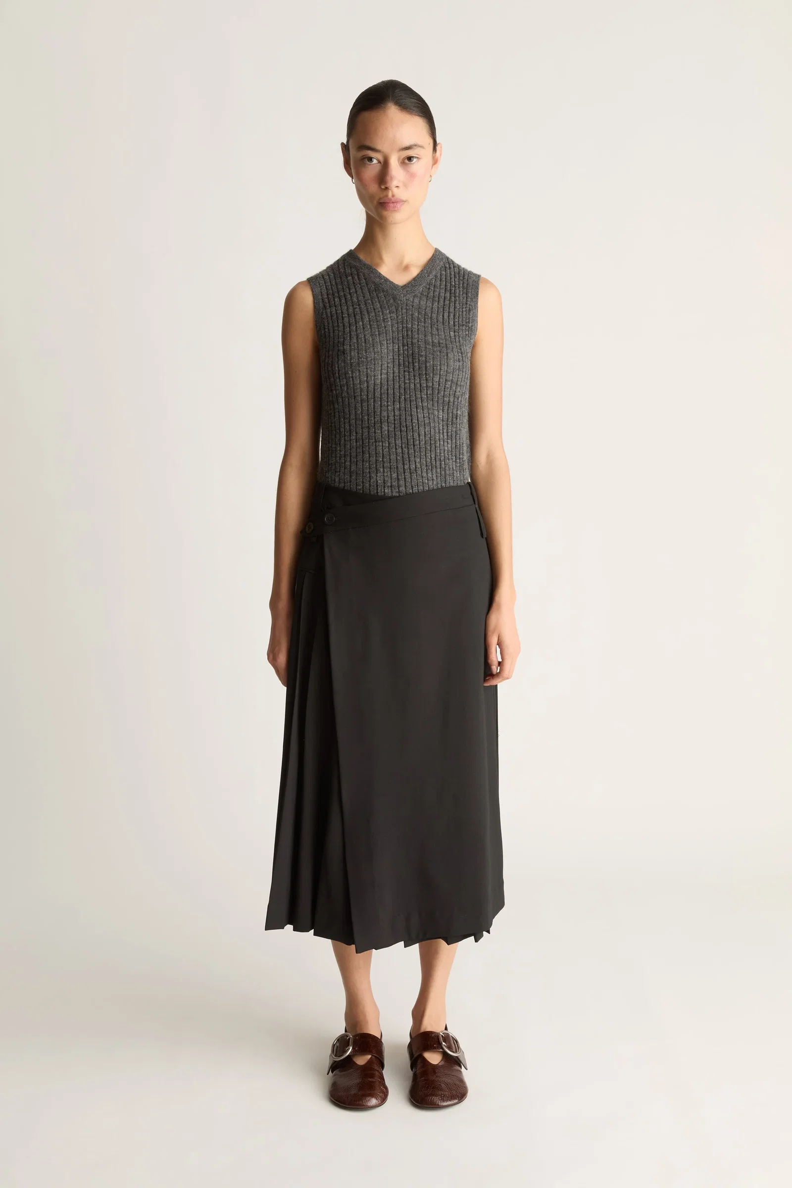 Image of Myles Wool Pleat Skirt
