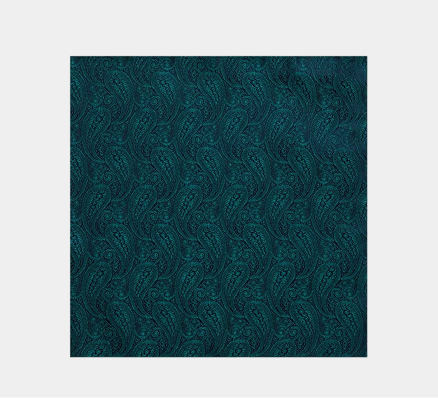 Emerald Paisley Handkerchief - 100% Silk