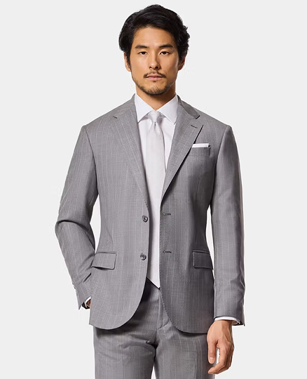 Tailored Fit Light Grey Stripe 1913 Suit