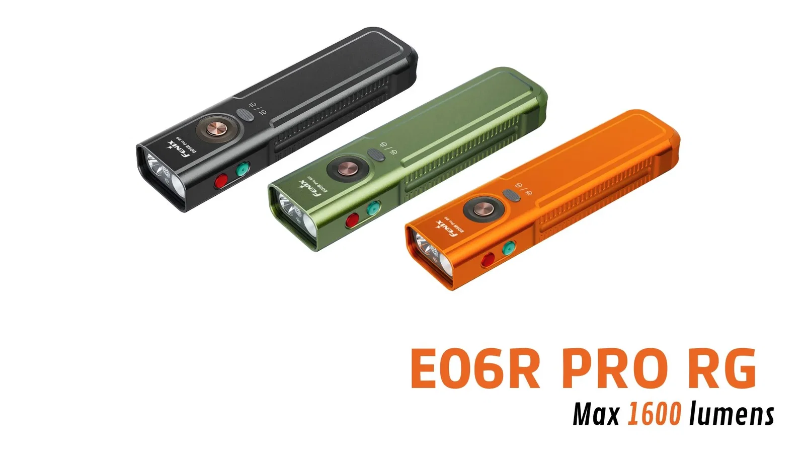 Fenix E06R Pro RG - Lampe torche à trois sources lumineuses et double interrupteur - 1600 lumens