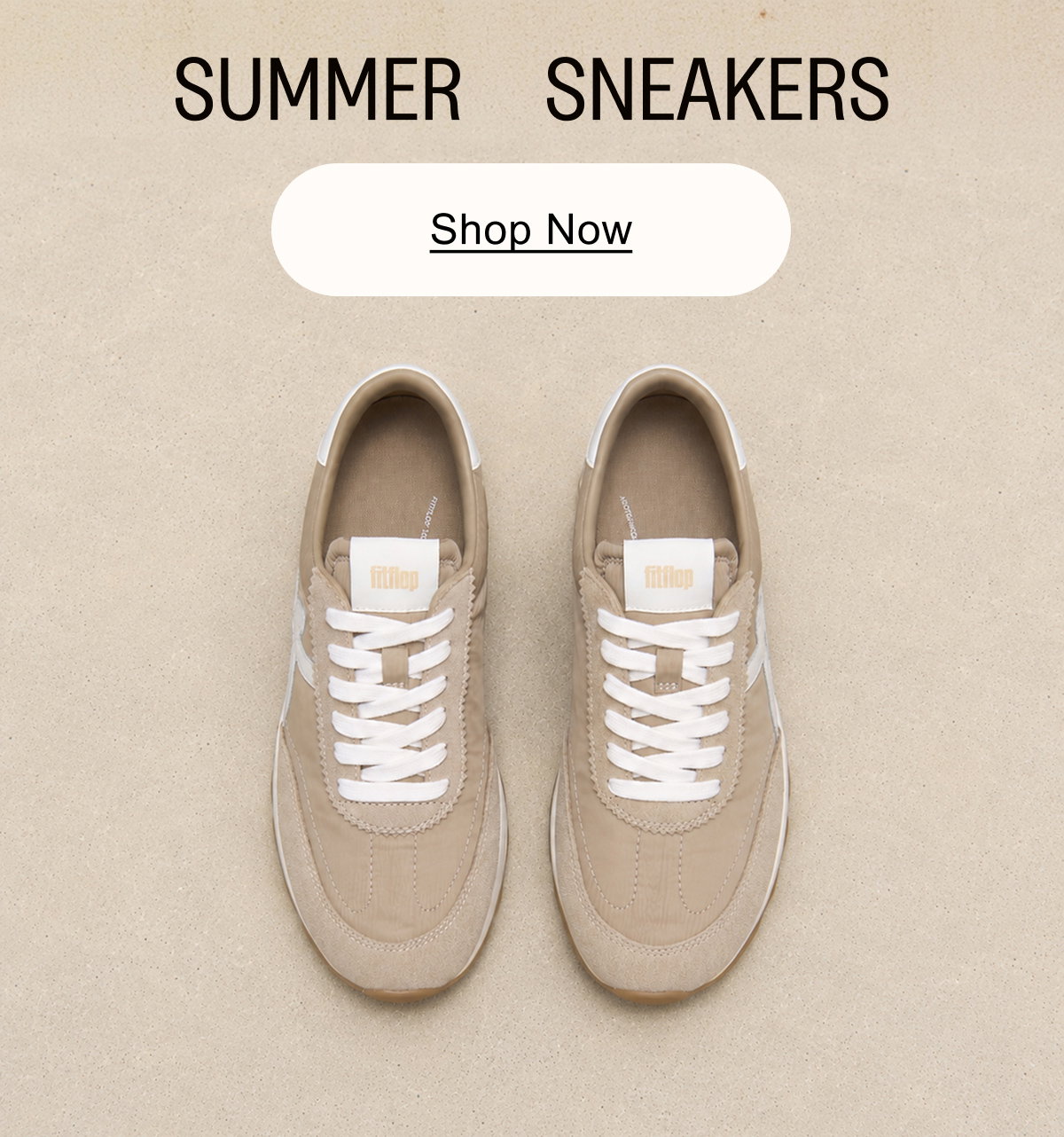 RETRO-Q Fabric/Suede Trainers - Cappuccino