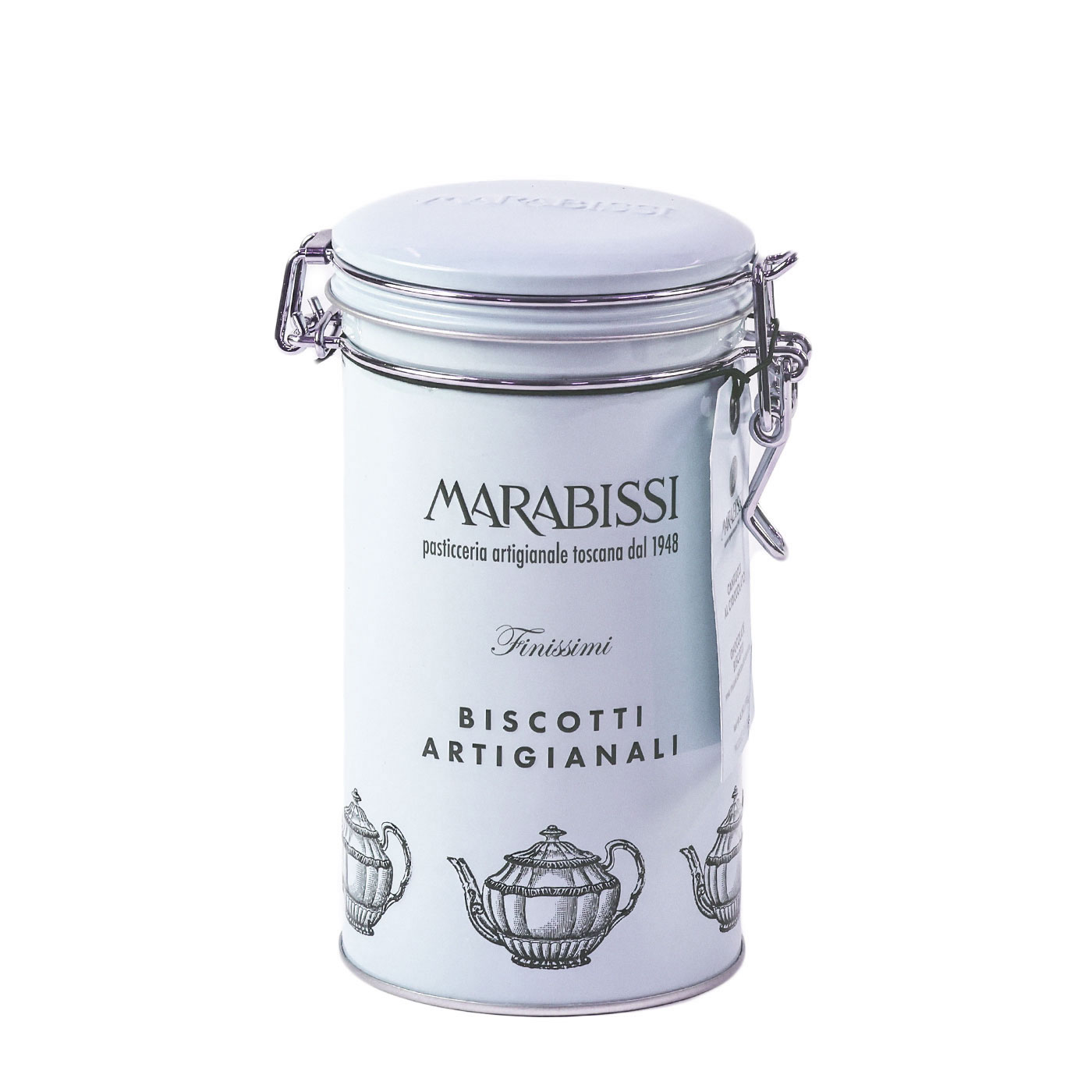 Cantucci Dark Chocolate and Salt Cookies in Blue Tin