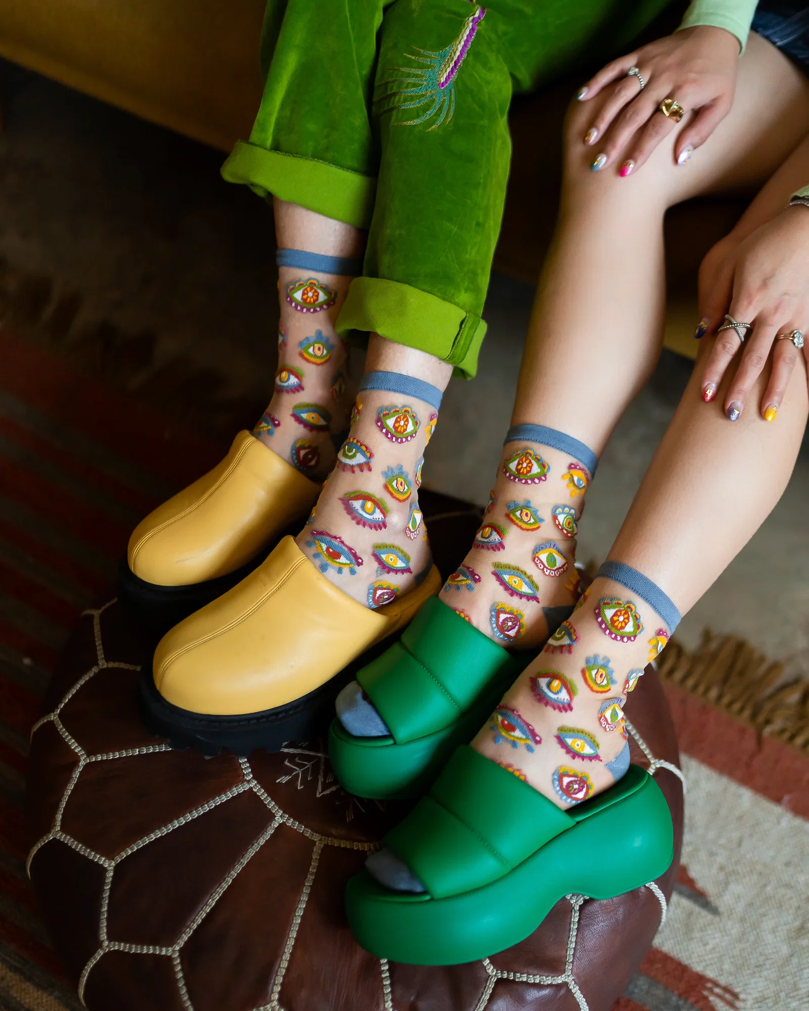 Image of Evil Eye Sheer Crew Sock