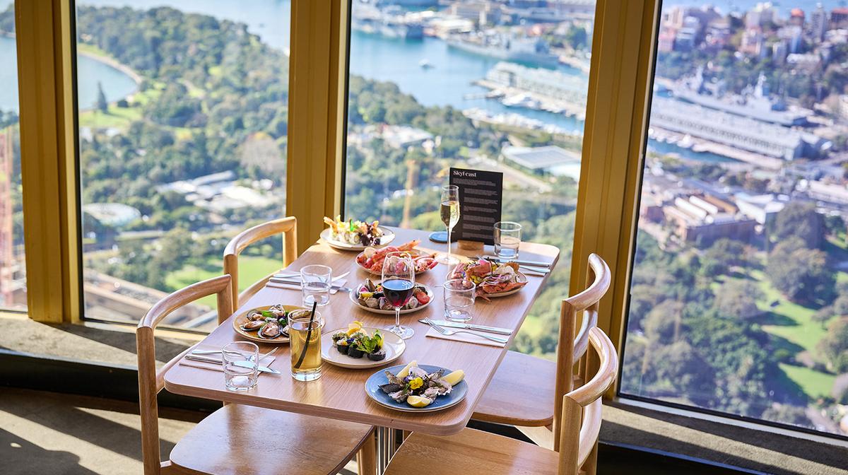 Indulge in a Buffet Lunch or Dinner at SkyFeast at Sydney Tower with Option to Upgrade with Guaranteed Window Seating & Welcome Drink