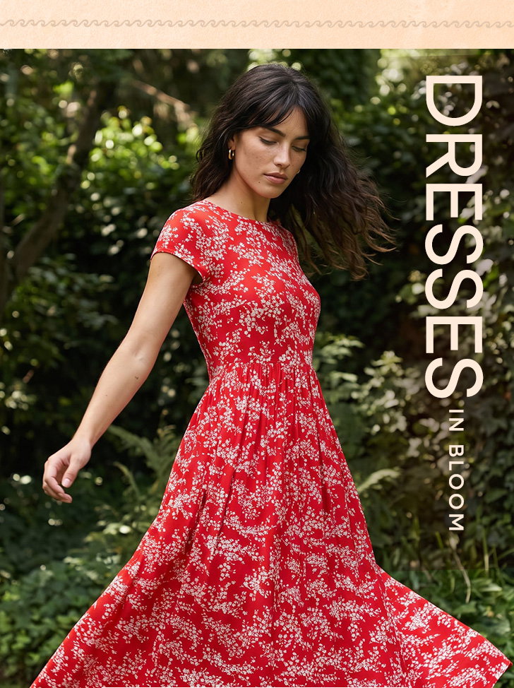 Ditsy Gathered Skirt Stretch Midi Dress