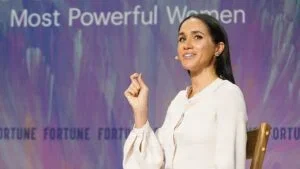 Meghan Markle on a throne-like chair in 2025.