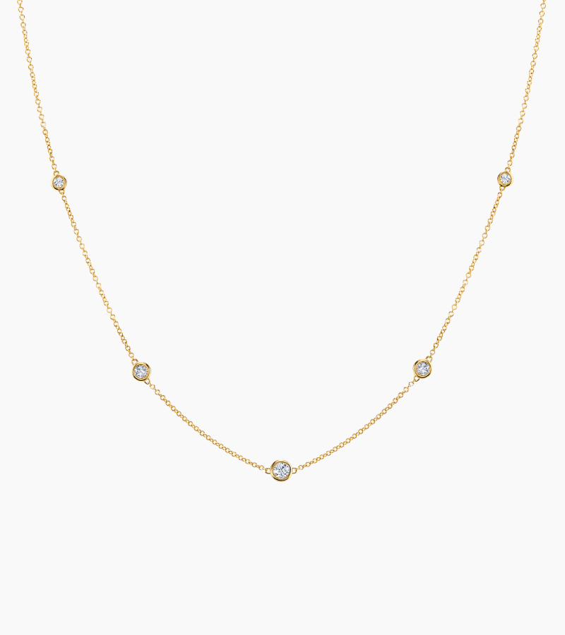 Diamond Bezel Strand Necklace