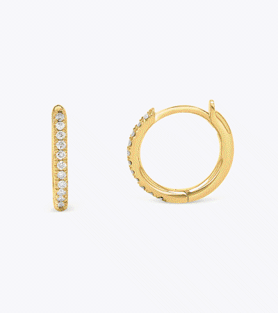 Diamond Huggie Hoop Earrings