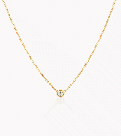 Diamond Solitaire Bezel Necklace