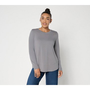LOGO Principles by Lori Goldstein Curved Hem Knit Top