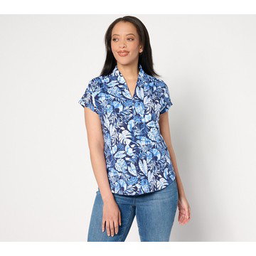 Denim & Co. Printed Favorite Jersey Dolman Sleeve Hi-Low Top