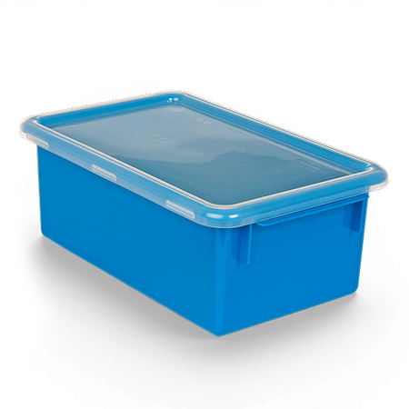Environments® GemLuxe™ Easy Label Bin With Lid Set of 4- Blue