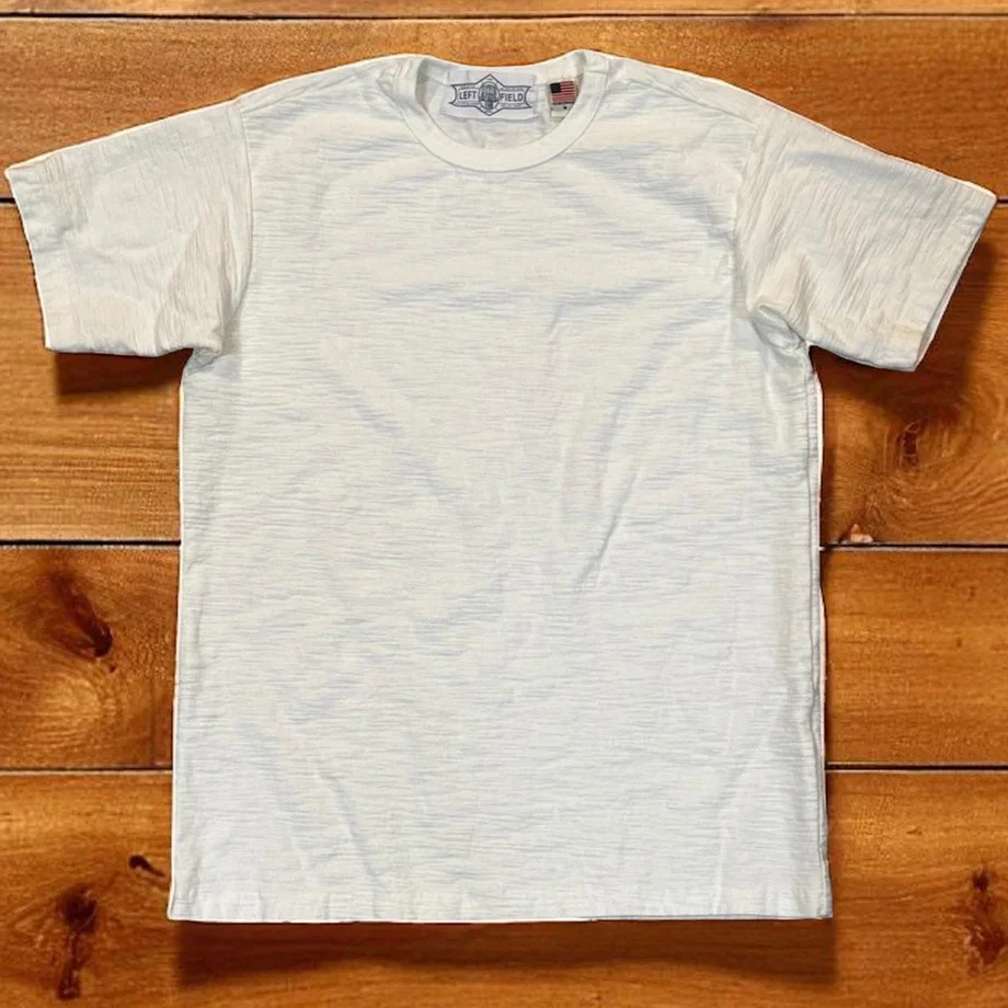 White super slub heavyweight loop wheel (Tsuri Knit) tee