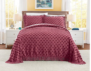 Color Connection Autumn Chenille Dot Bedspread and Sham