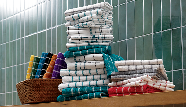 Color Connection 20-Piece Kitchen Towel Set in Absorbent Cotton 