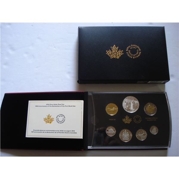 2014 Canada Fine Silver Dollar Proof Set,  .100th Ann. Declaration WWI