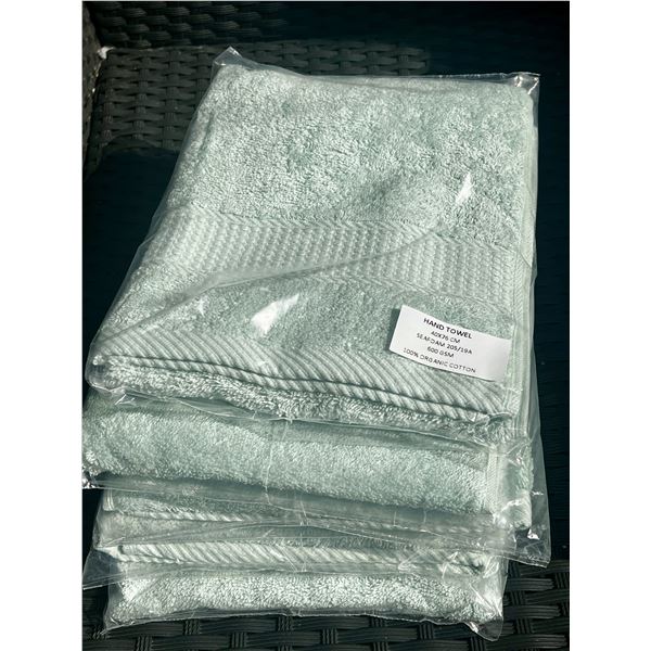 Set of 5 New 100% Organic Cotton Towels Made in Portugal
