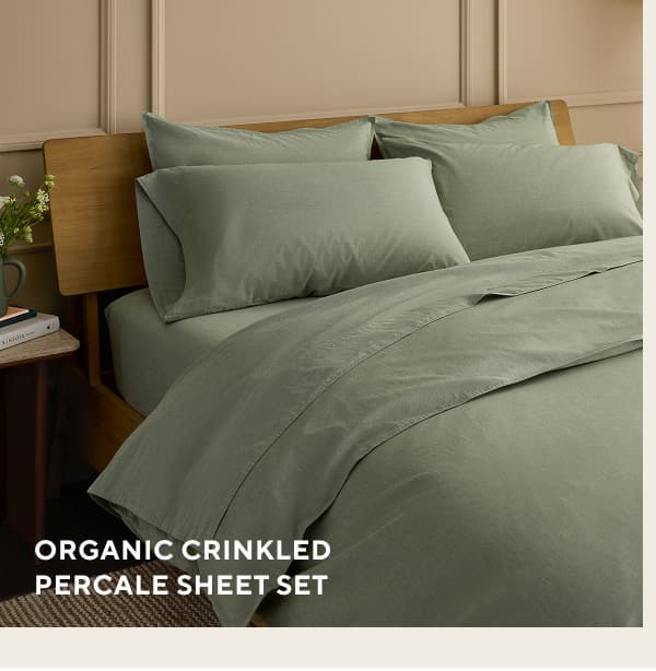 Organic Crinkled Percale Sheet Set
