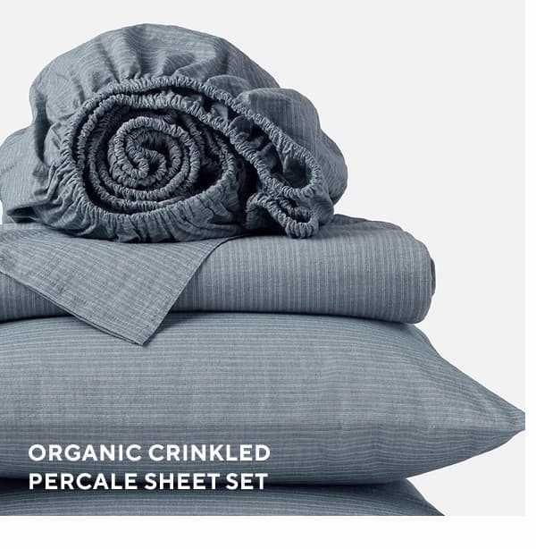 Organic Crinkled Percale Sheet Set