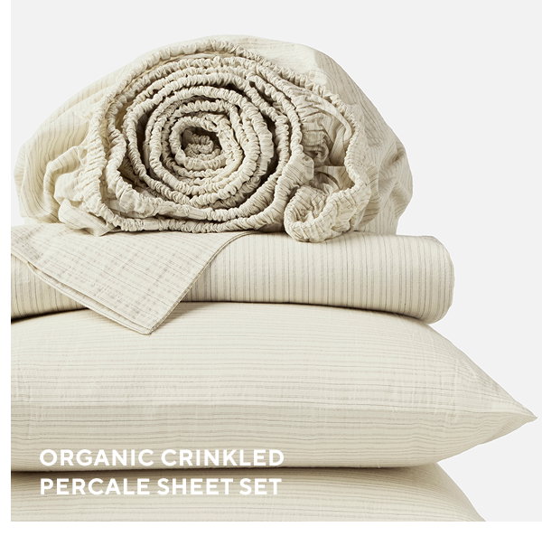 Organic Crinkled Percale Sheet Set