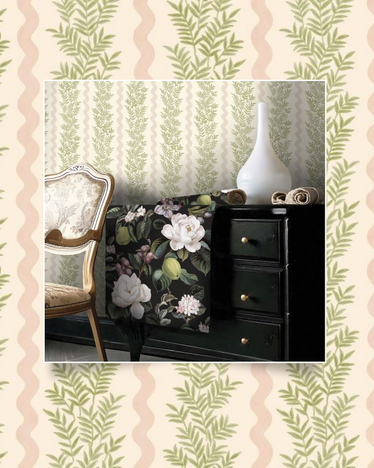 Foliage Stripe Wallpaper Cream / Blush Holden 13960