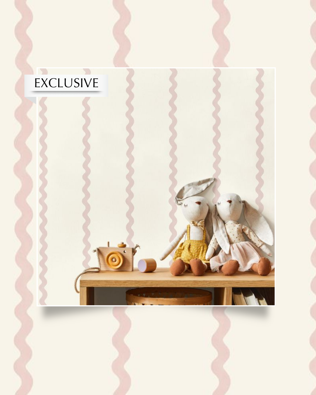 Do the Wiggle Stripe Wallpaper Pink / Cream World Of Wallpaper 50475