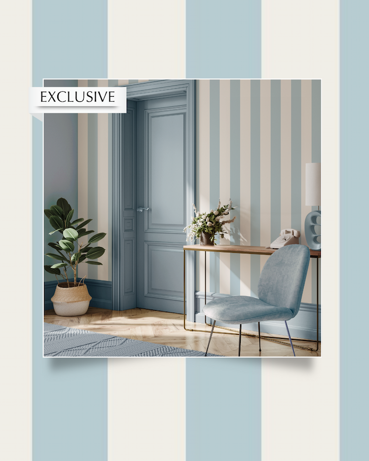 Regency Stripe Wallpaper Pale Blue / Cream World of Wallpaper 1122