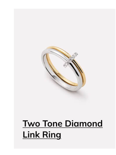 Two Tone Diamond Link Ring