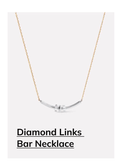 Diamond Links Bar Necklace