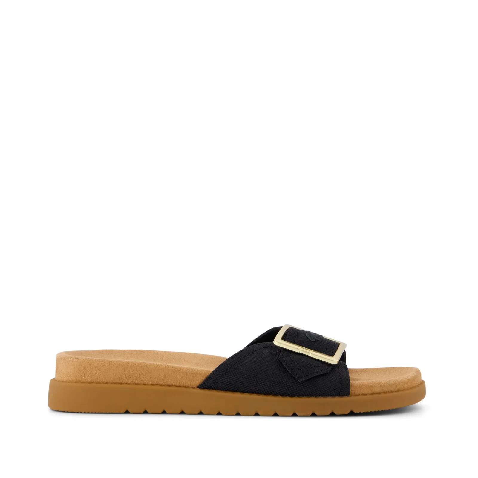 Image of Womens Marin Slide Sandal Black Canvas