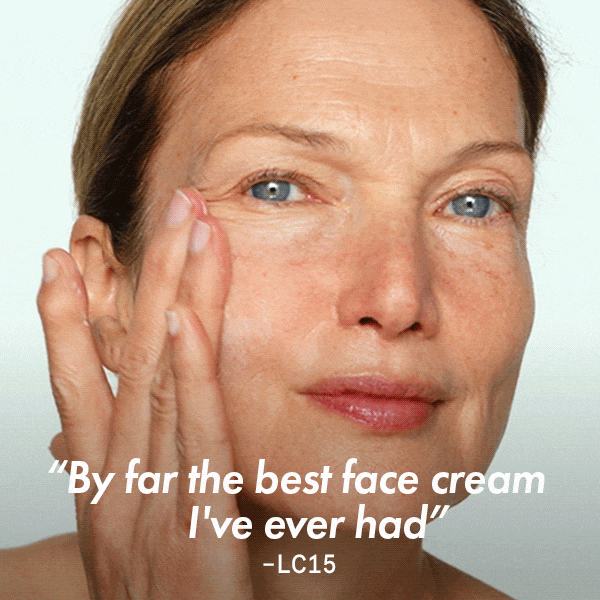 GIF of model applying moisturiser 
