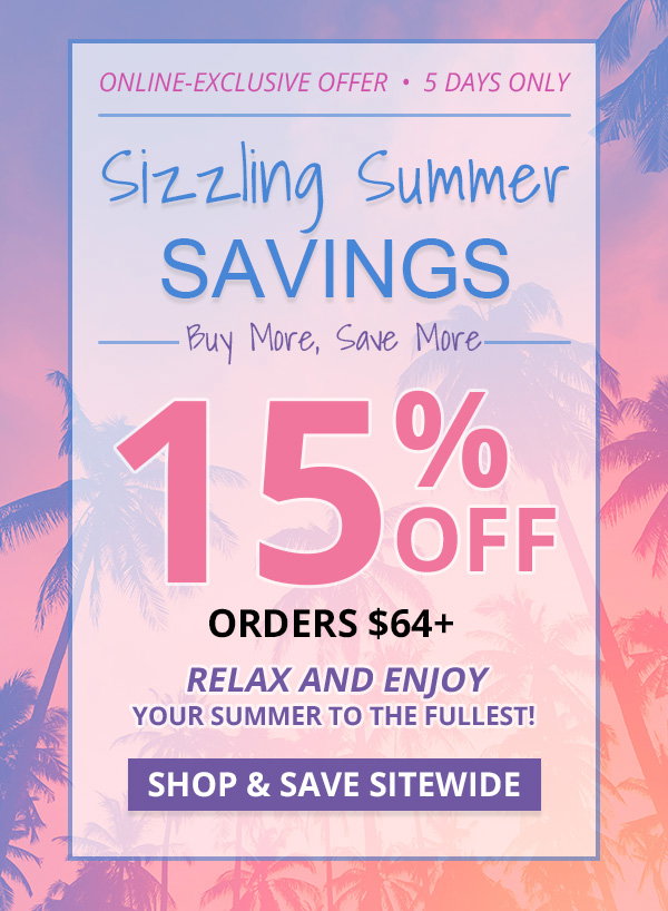 An image promoting 15% off storewide on gifts, clothing, home decor, and more for 5 days only at Potpourri.