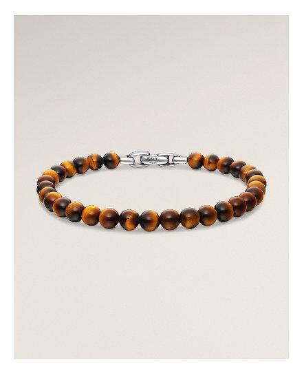 Spiritual Beads BraceletSterling Silver with Tiger’s Eye, 6mm