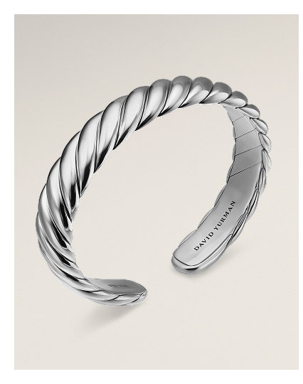 Sculpted Cable Flex BraceletSterling Silver, 11mm