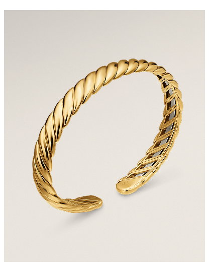 Sculpted Cable Flex Bracelet18K Yellow Gold, 7.5mm