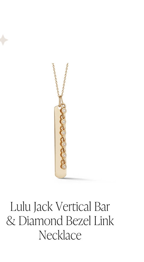 Lulu Jack Vertical Bar & Diamond Bezel Link Necklace