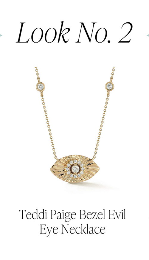 Teddi Paige Bezel Evil Eye Necklace