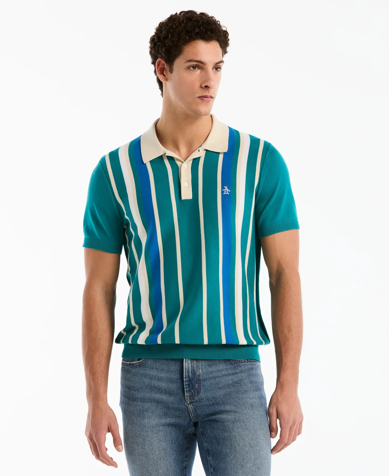 Shop Vertical Color Stripe Sweater Polo Shop Vertical Color Stripe Sweater Polo