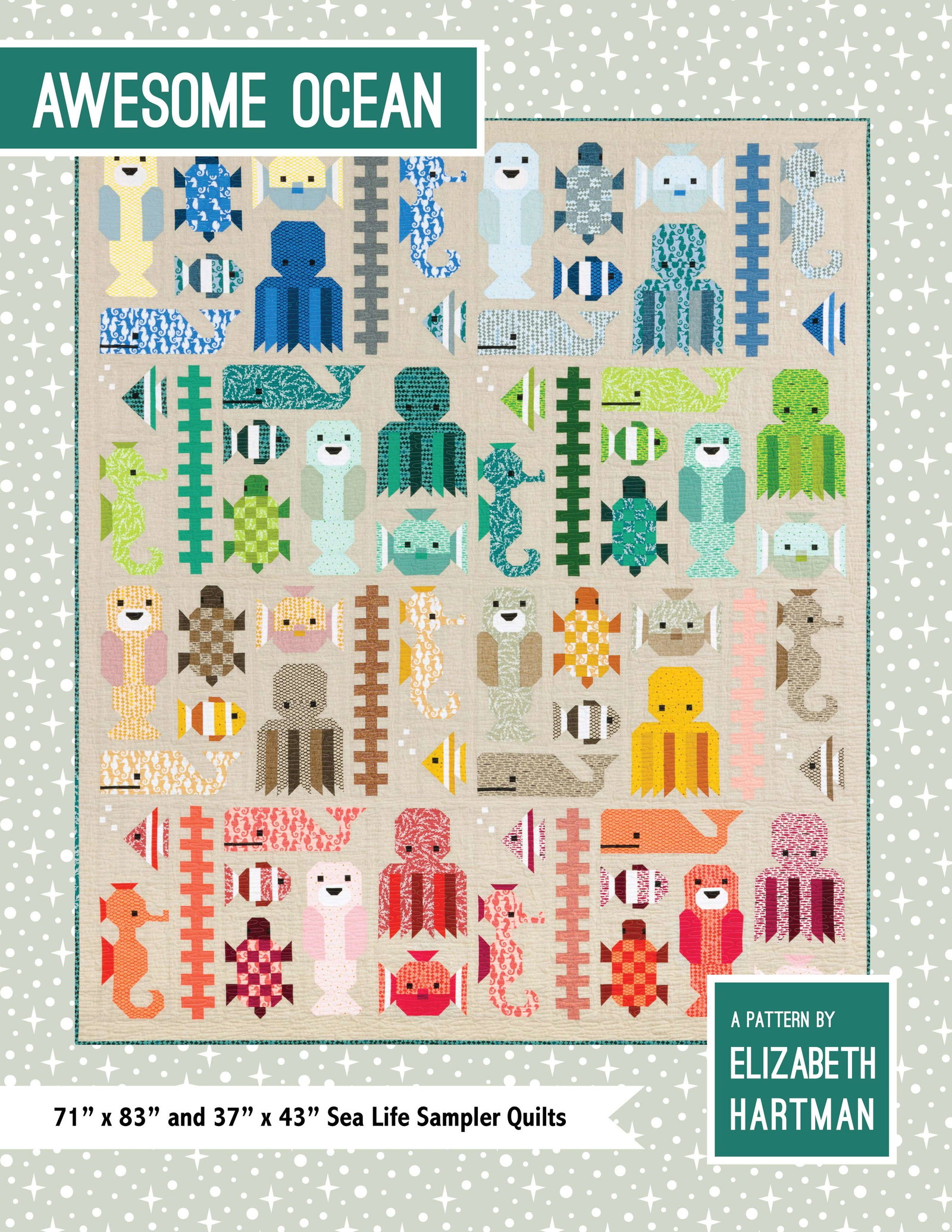Image of Awesome Ocean Quilt Pattern by Elizabeth Hartman