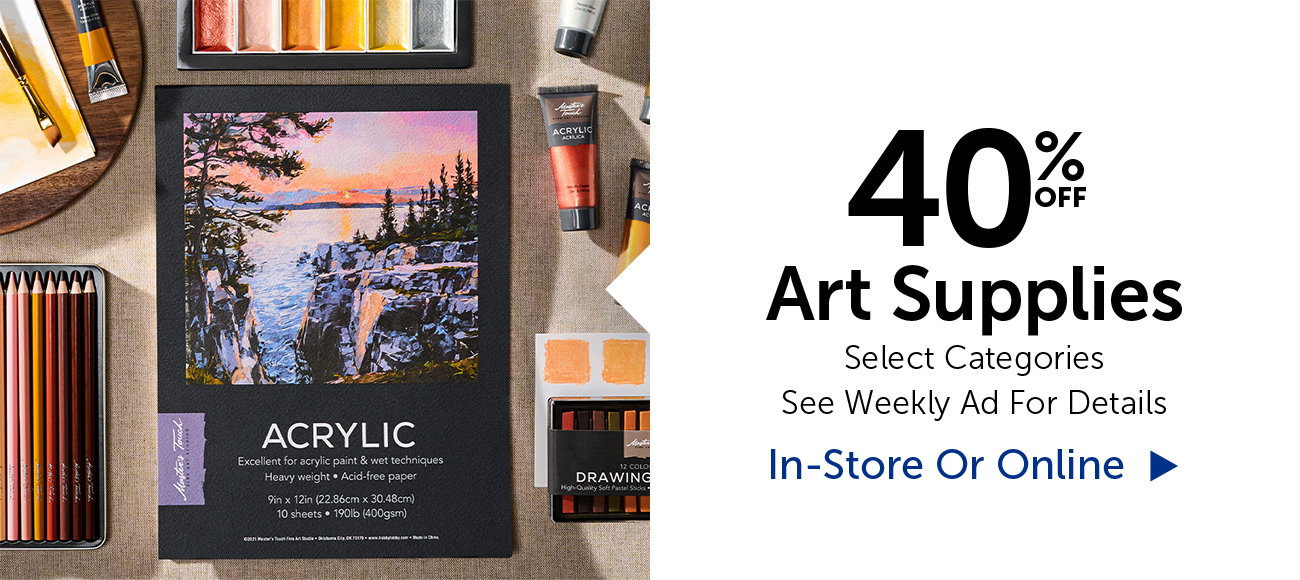 40% Off Art Supplies - Select Categories