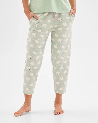 Australian Cotton 7/8 length jersey sleep pants