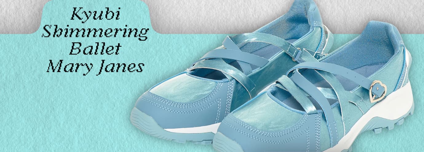 Kyubi Shimmering Ballet Mary Janes - Blue