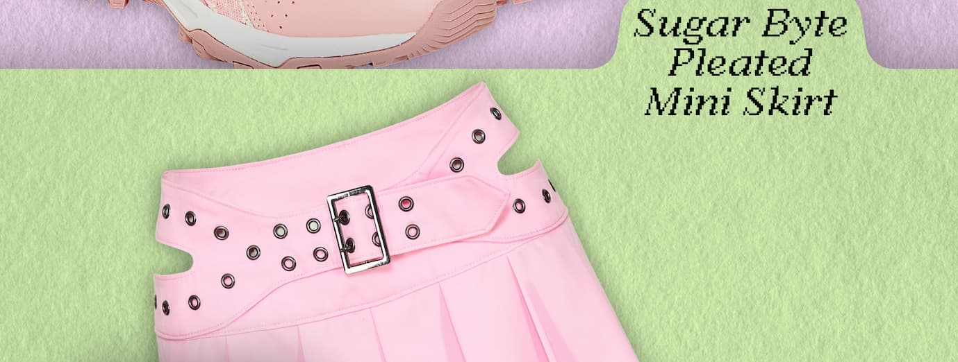 Sugar Byte Pleated Mini Skirt - Baby Pink