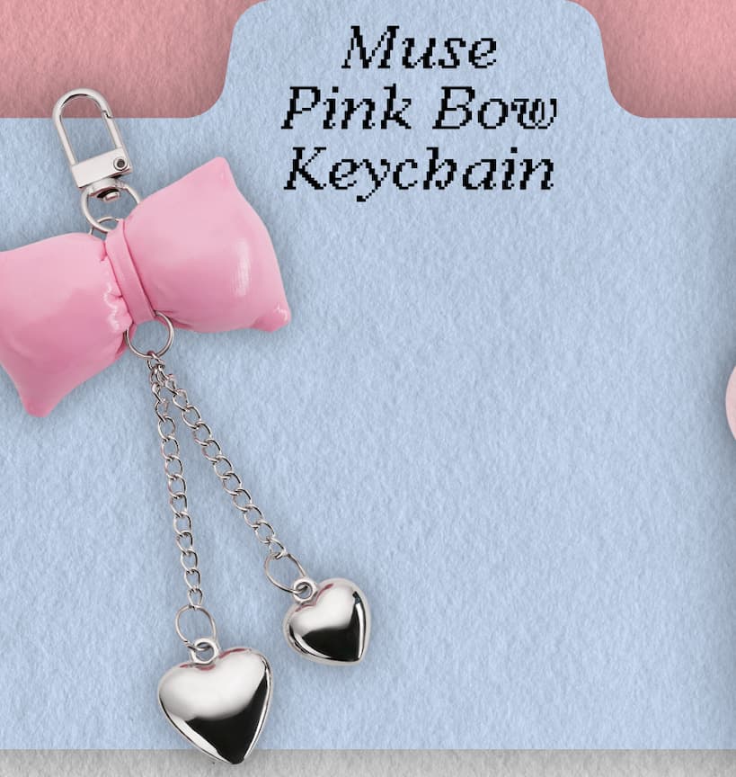 Muse Pink Bow Keychain
