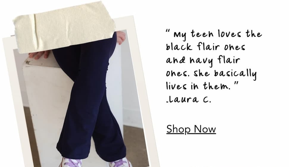 Kids Leggings: Organic Cotton Flared Yoga Pants: Solids