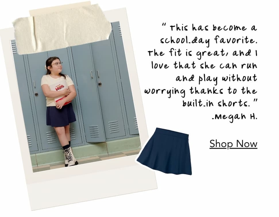 Girls Skort with Pockets: Core Colors