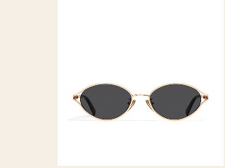 Image of small round black-tinted gold sunglasses